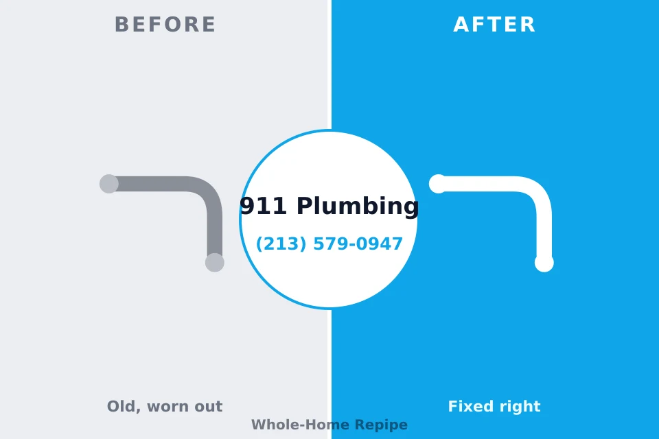 Before and after: plumbing repair Richland, GA